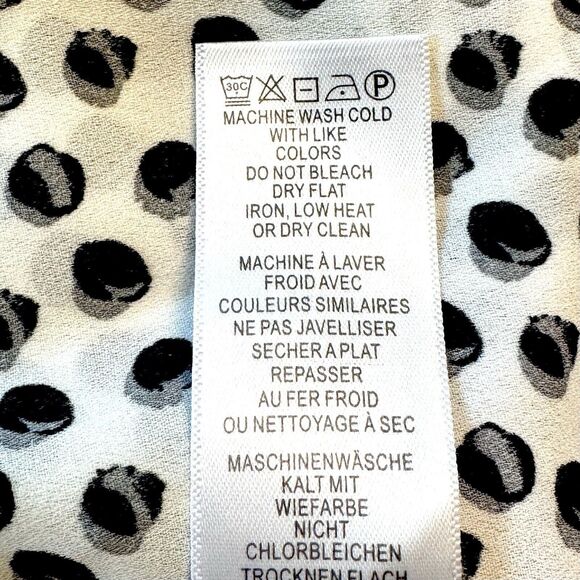 Adrianna Papell Women's 1X Tunic White Black Dot High Low V-Neck 3/4 Sleeve - Picture 9 of 9